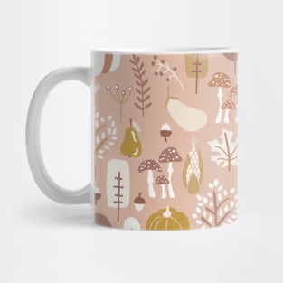 Autumn Nature Pattern Earthy Colors Mug